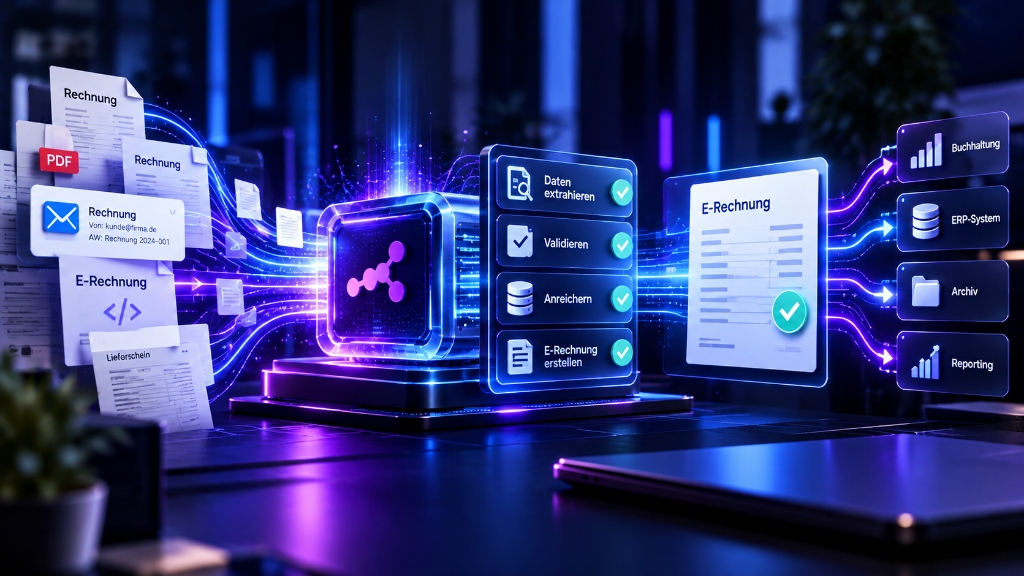 E-Rechnung Sidecar Datenfluss — Automatische Verarbeitung, Validierung und ERP-Übergabe